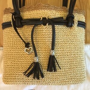 BRIGHTON | Straw Tote With Leather Trims